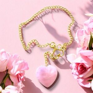 Gorgeous Rose Quartz heart pendant necklace It is the love stone for a reason